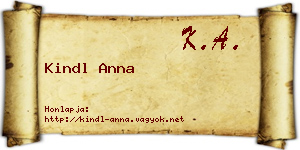 Kindl Anna névjegykártya